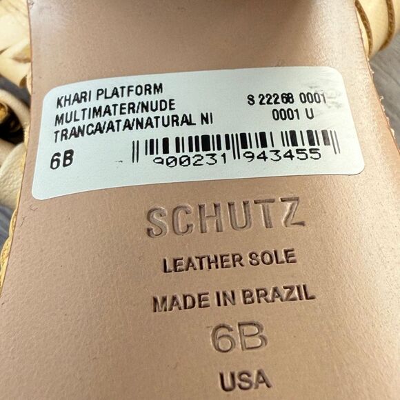 NEW SCHUTZ KHARI PLATFORM SANDAL Size 6 Color Beige - Picture 6 of 8